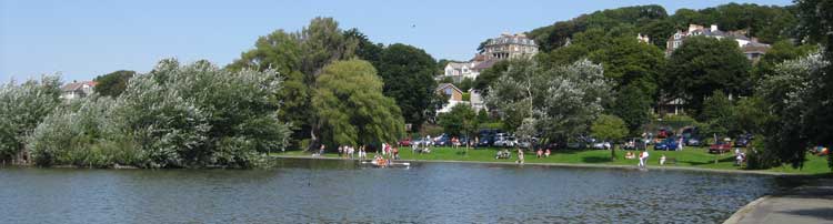 view of lake grounds